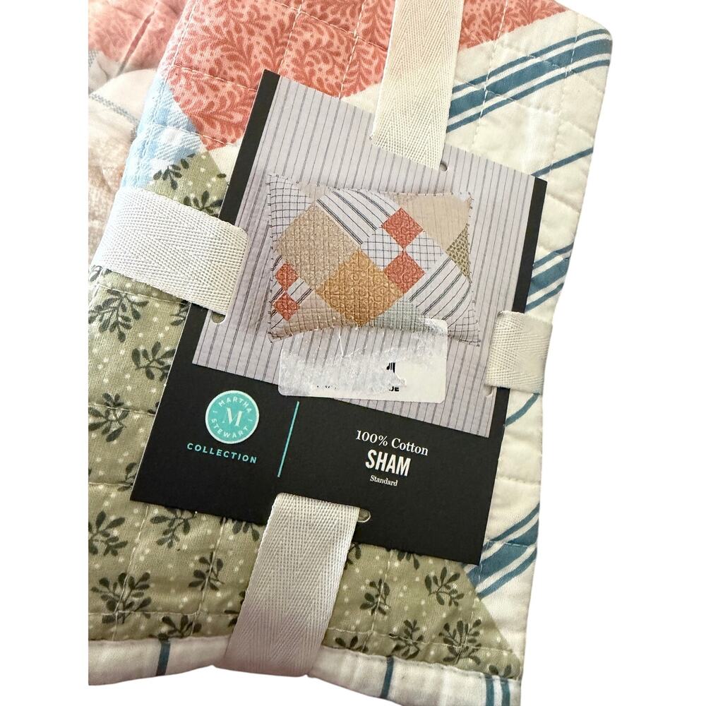 Martha Stewart Rural Escape Patchwork Printed Shams standard Size 100% Cotton - Picture 3 of 5
